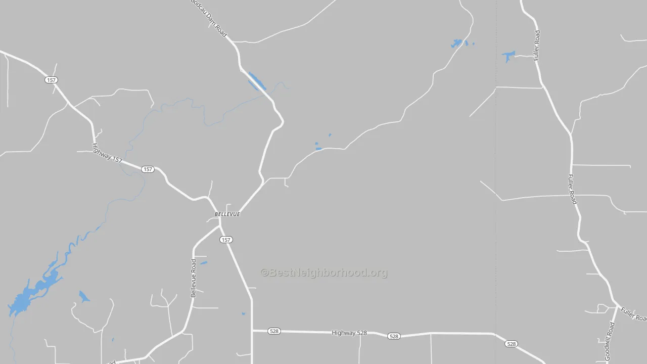 Transit Grade map of Bellevue, LA