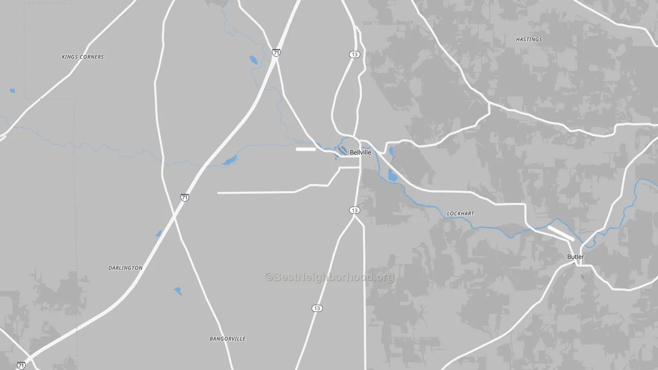 Transit Grade map of Bellville, OH