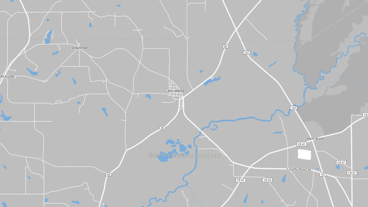 Transit Grade map of Bellwood, AL