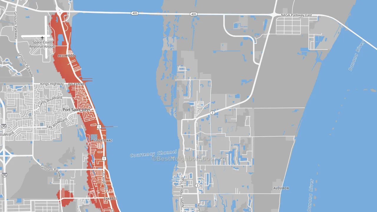 Transit Grade map of Bellwood, FL