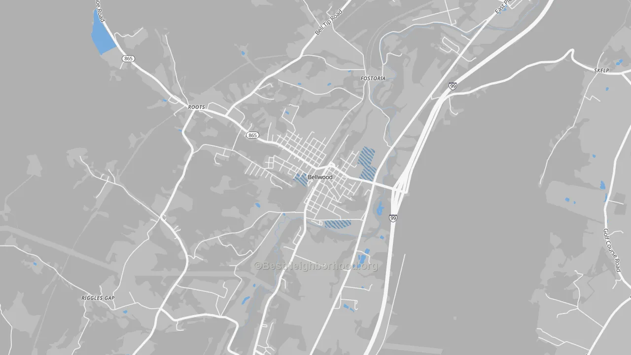 Transit Grade map of Bellwood, PA