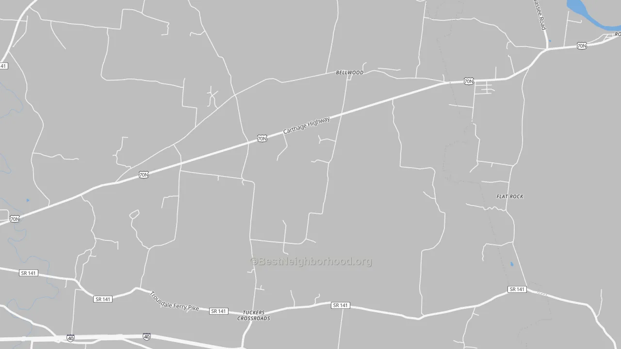 Transit Grade map of Bellwood, TN