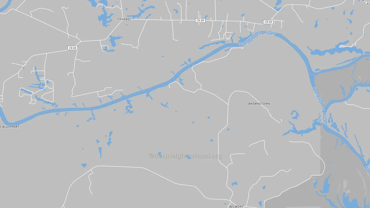 Transit Grade map of Belmont, AL