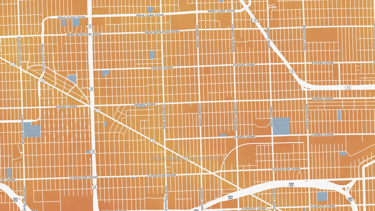 Transit Grade map of Belmont, Detroit, MI