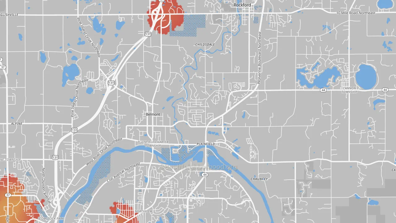 Transit Grade map of Belmont, MI