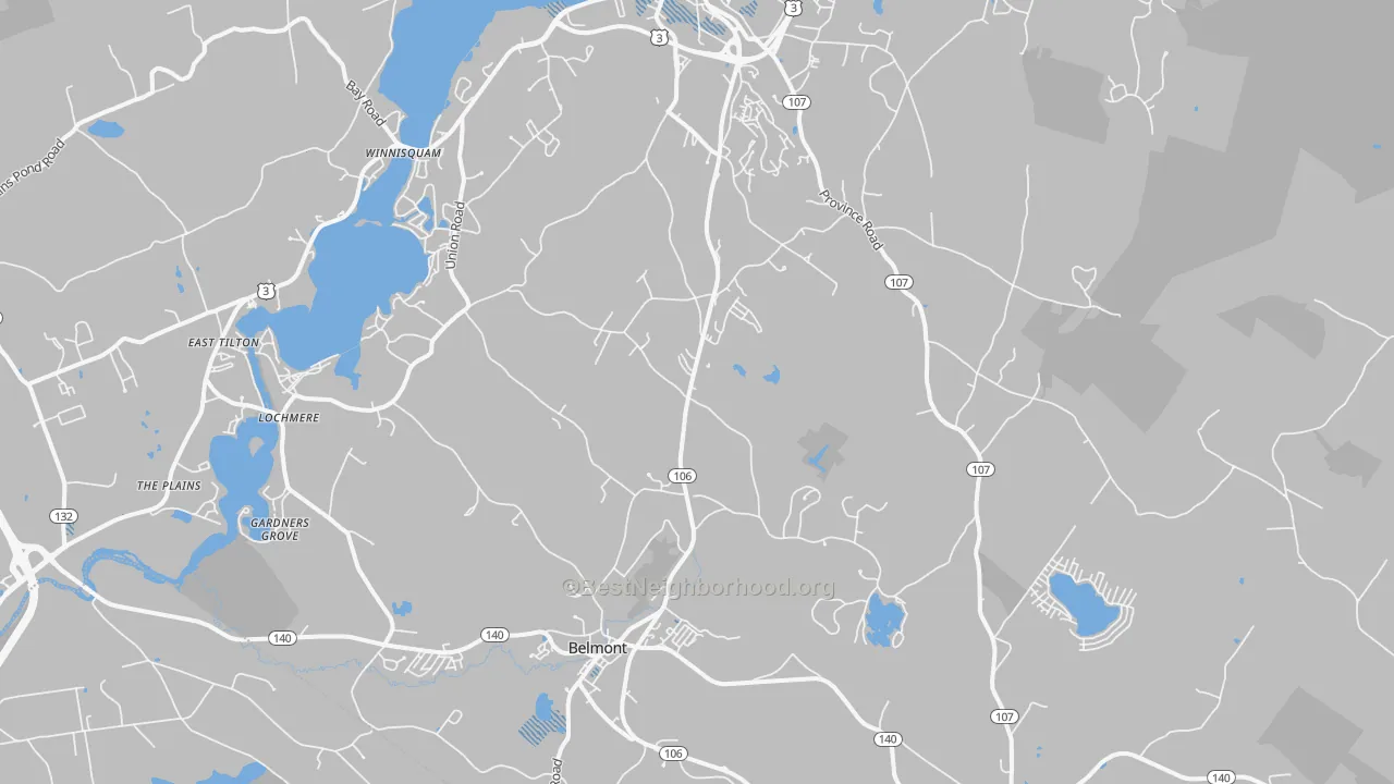 Transit Grade map of Belmont, NH