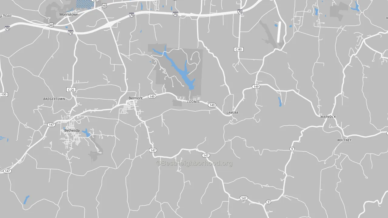 Transit Grade map of Belmont, OH