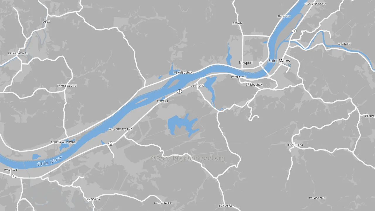 Transit Grade map of Belmont, WV