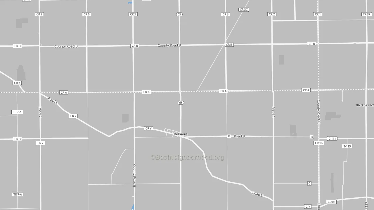 Transit Grade map of Belmore, OH