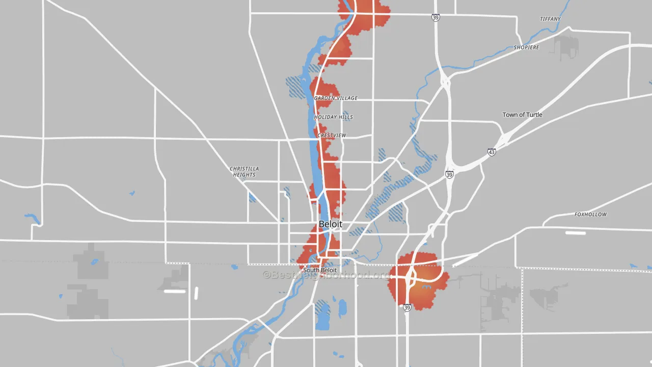 Transit Grade map of Beloit, WI