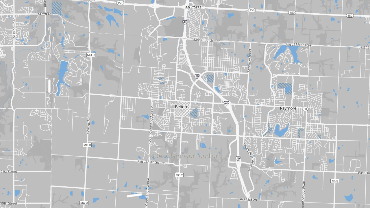 Transit Grade map of Belton, MO