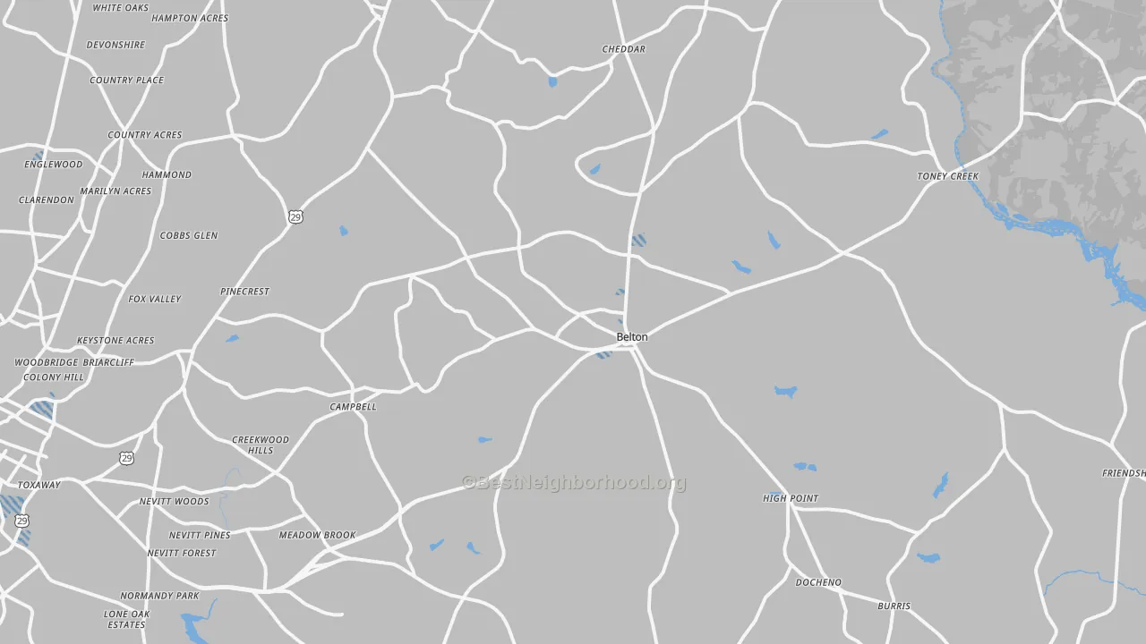 Transit Grade map of Belton, SC