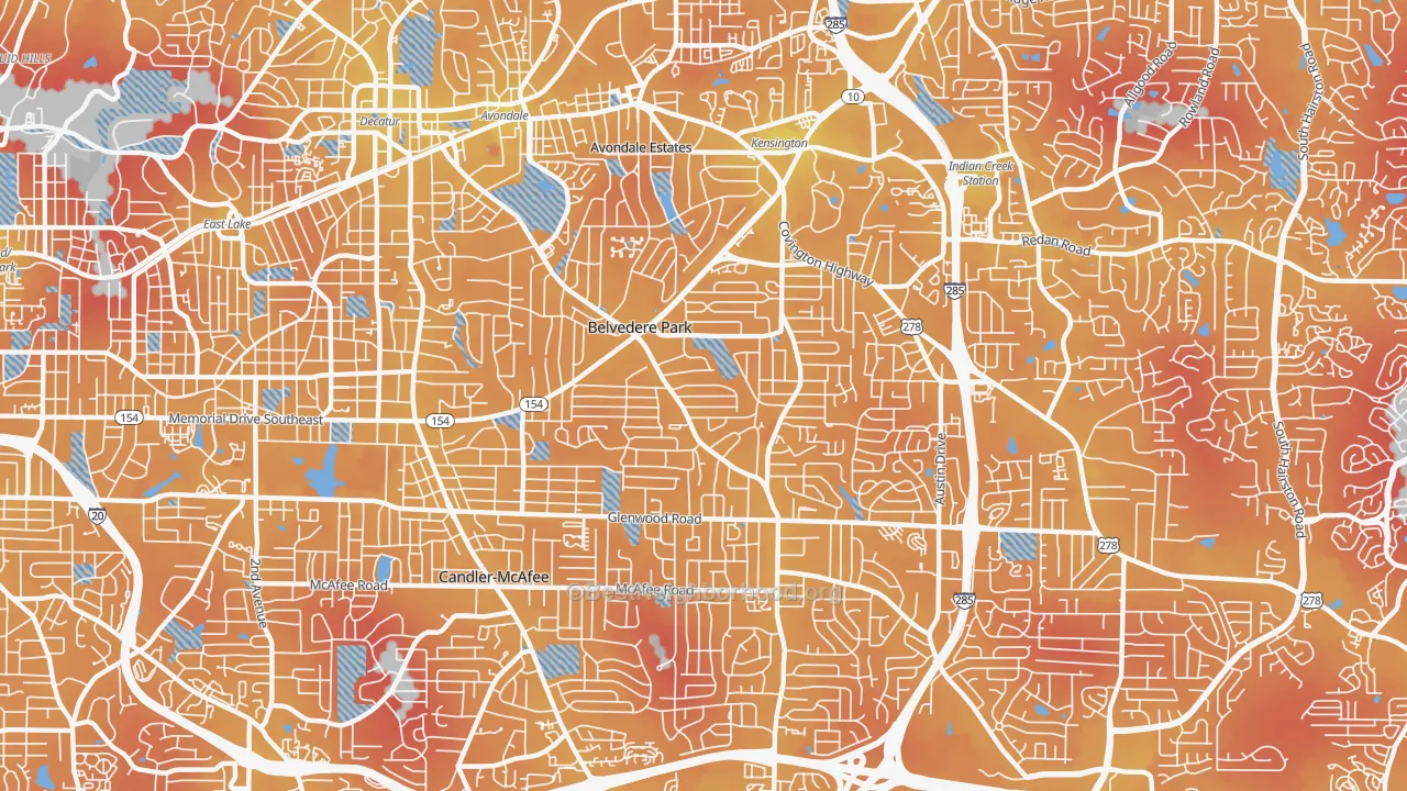 Transit Grade map of Belvedere Park, GA