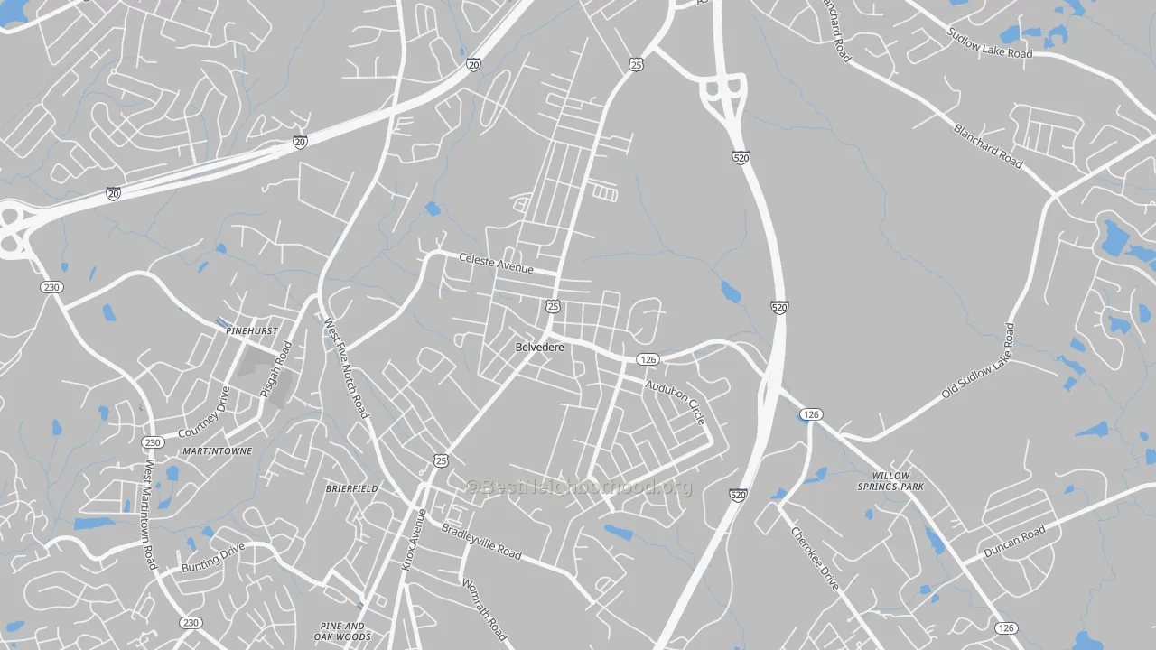 Transit Grade map of Belvedere, SC