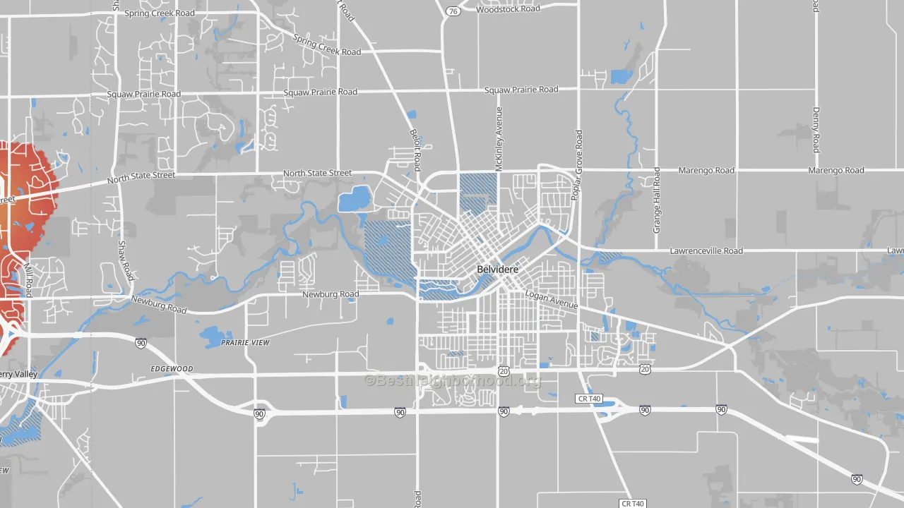 Transit Grade map of Belvidere, IL
