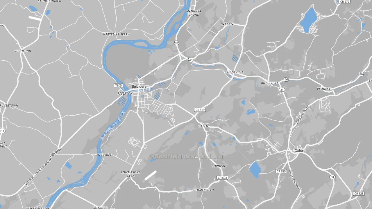 Transit Grade map of Belvidere, NJ