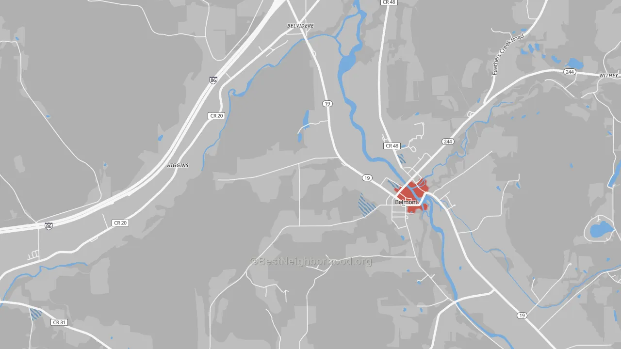 Transit Grade map of Belvidere, NY