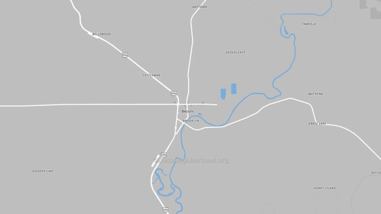 Transit Grade map of Belzoni, MS
