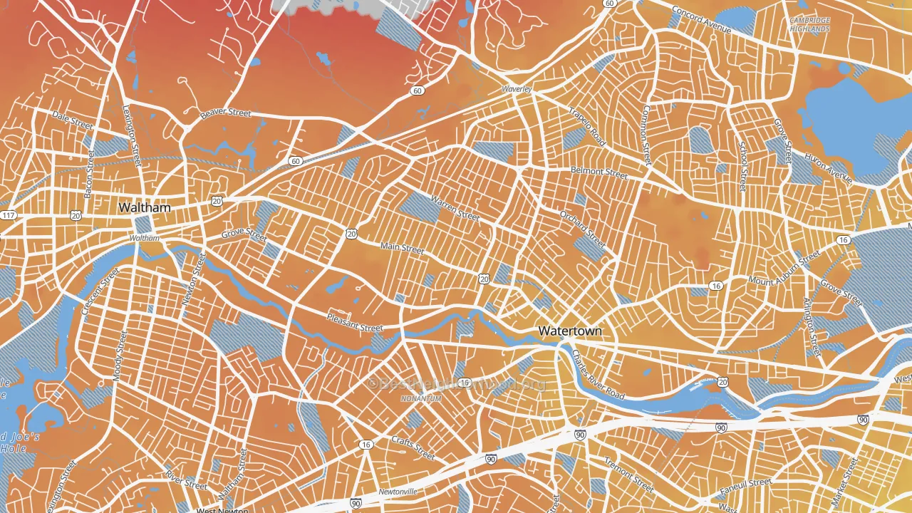 Transit Grade map of Bemis, Watertown Town, MA