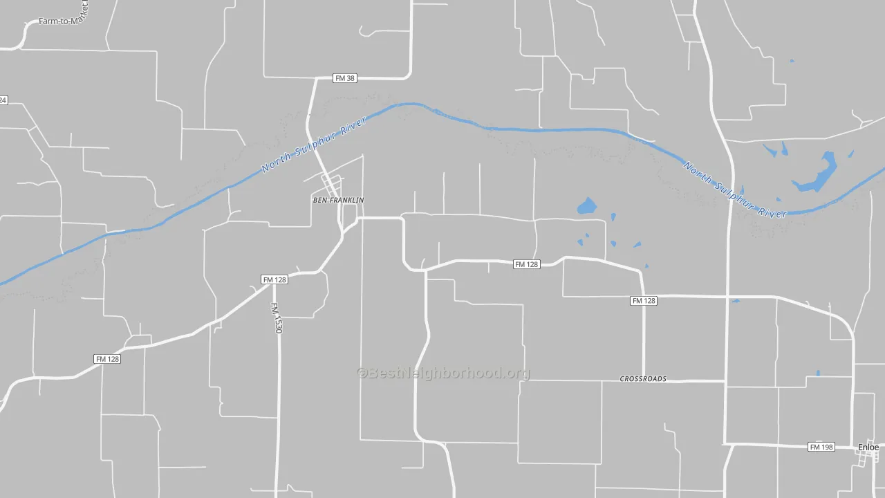 Transit Grade map of Ben Franklin, TX