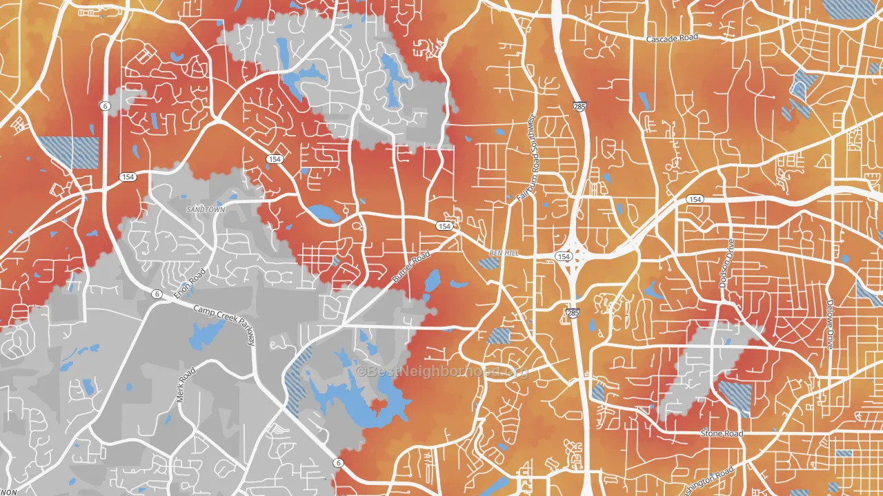 Transit Grade map of Ben Hill, Atlanta, GA