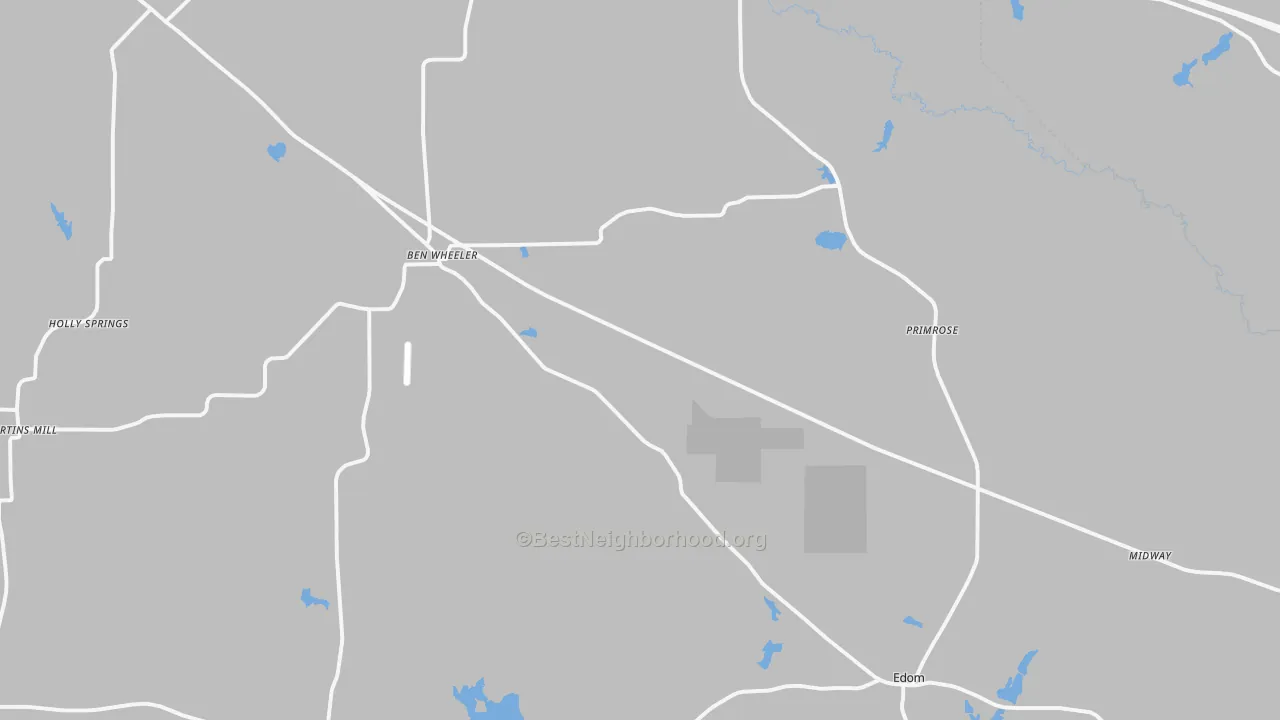 Transit Grade map of Ben Wheeler, TX