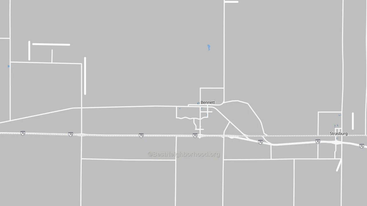 Transit Grade map of Bennett, CO