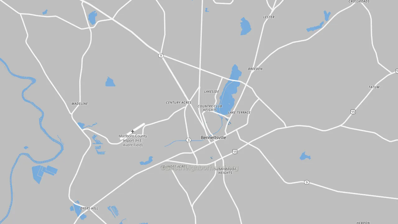 Transit Grade map of Bennettsville, SC