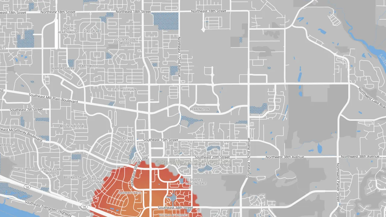 Transit Grade map of Bennington, Vancouver, WA