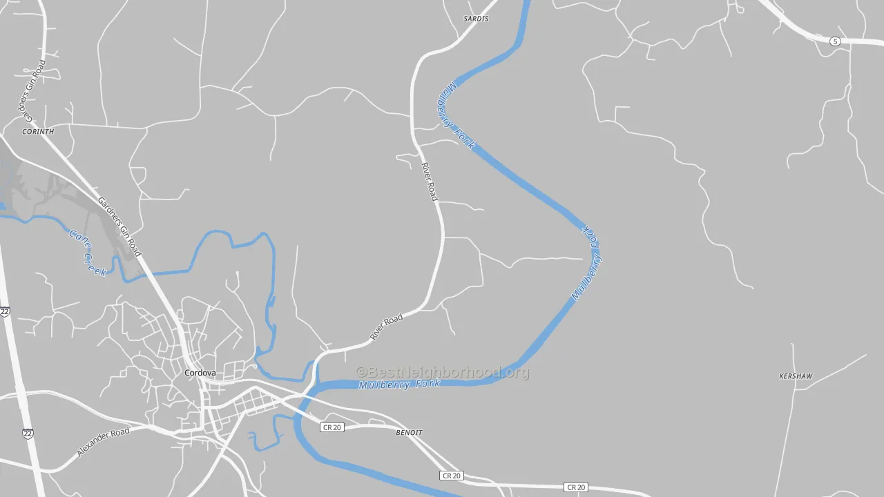 Transit Grade map of Benoit, AL