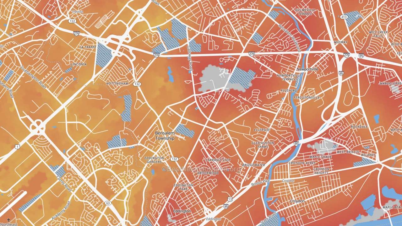 Transit Grade map of Bensalem, PA