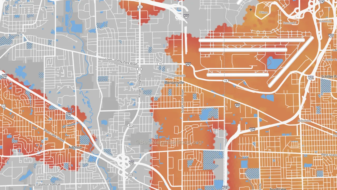 Transit Grade map of Bensenville, IL