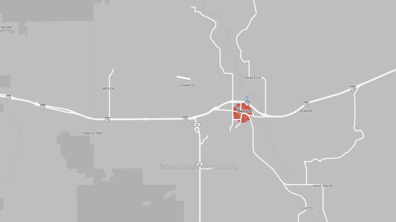 Transit Grade map of Benson, AZ