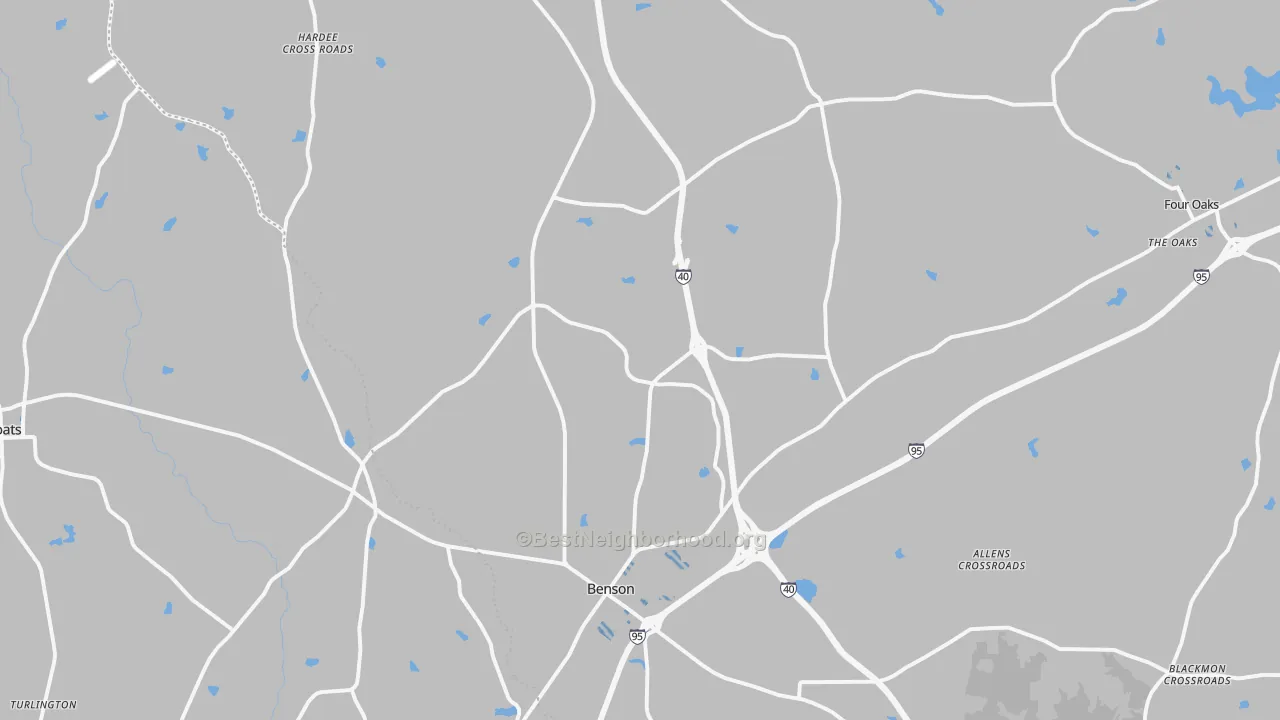 Transit Grade map of Benson, NC