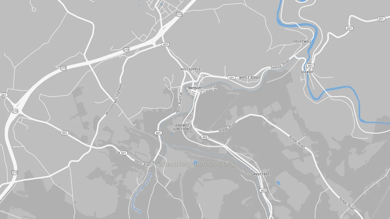 Transit Grade map of Benson, PA