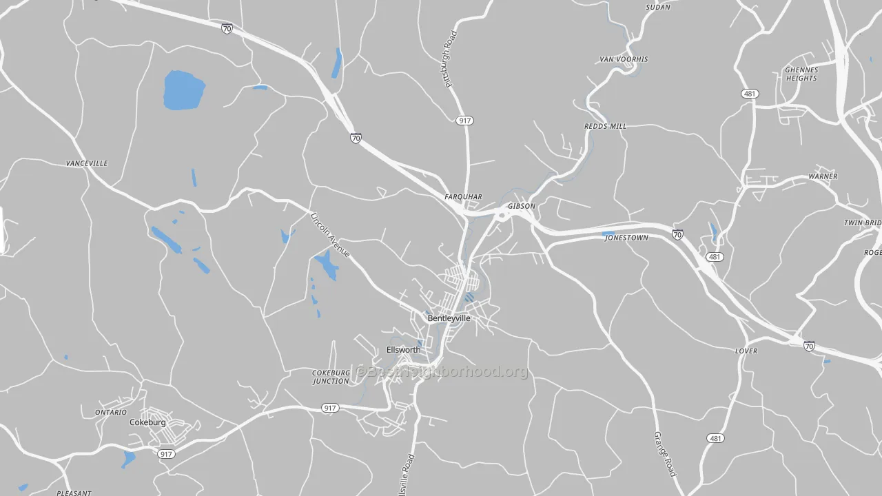 Transit Grade map of Bentleyville, PA