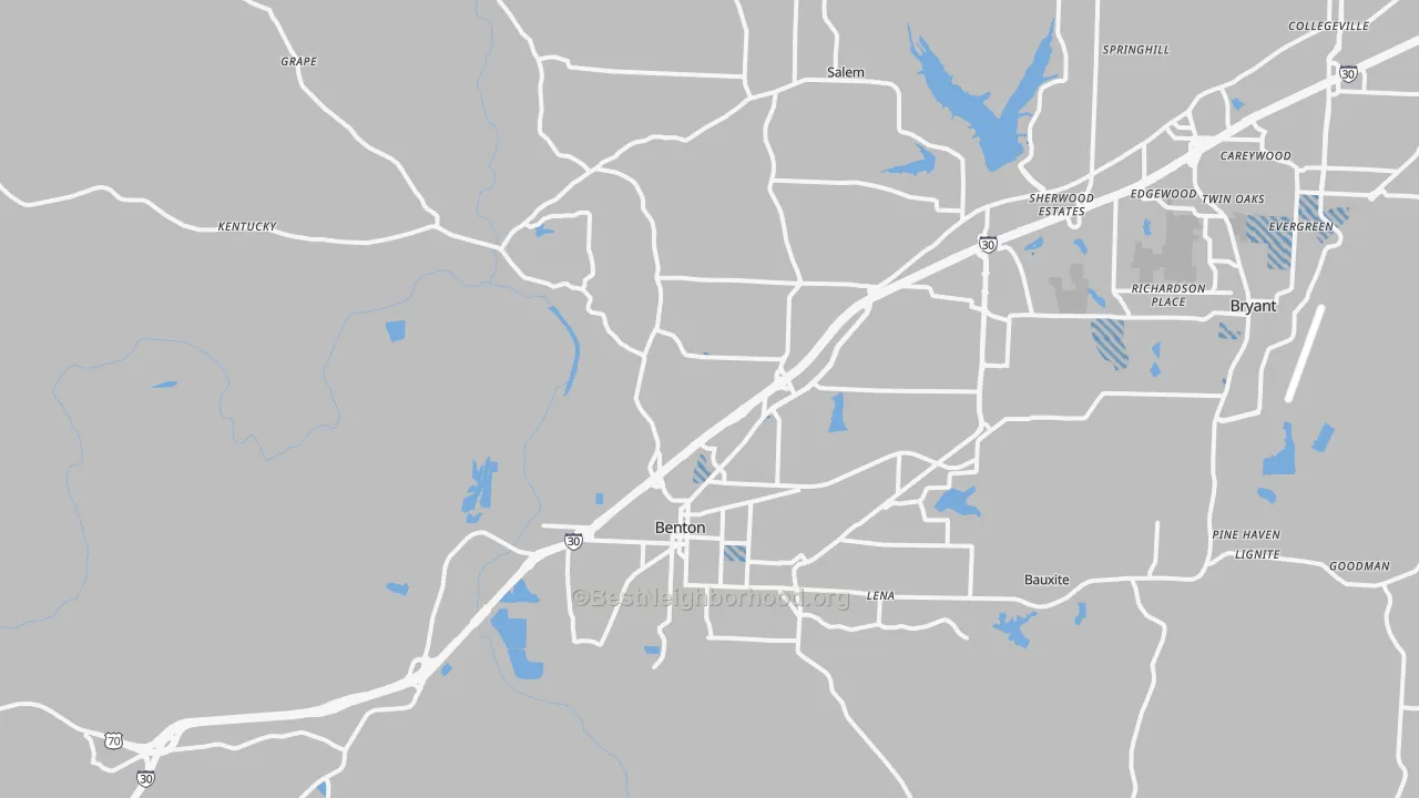 Transit Grade map of Benton, AR