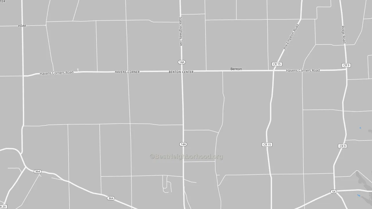 Transit Grade map of Benton Center, NY