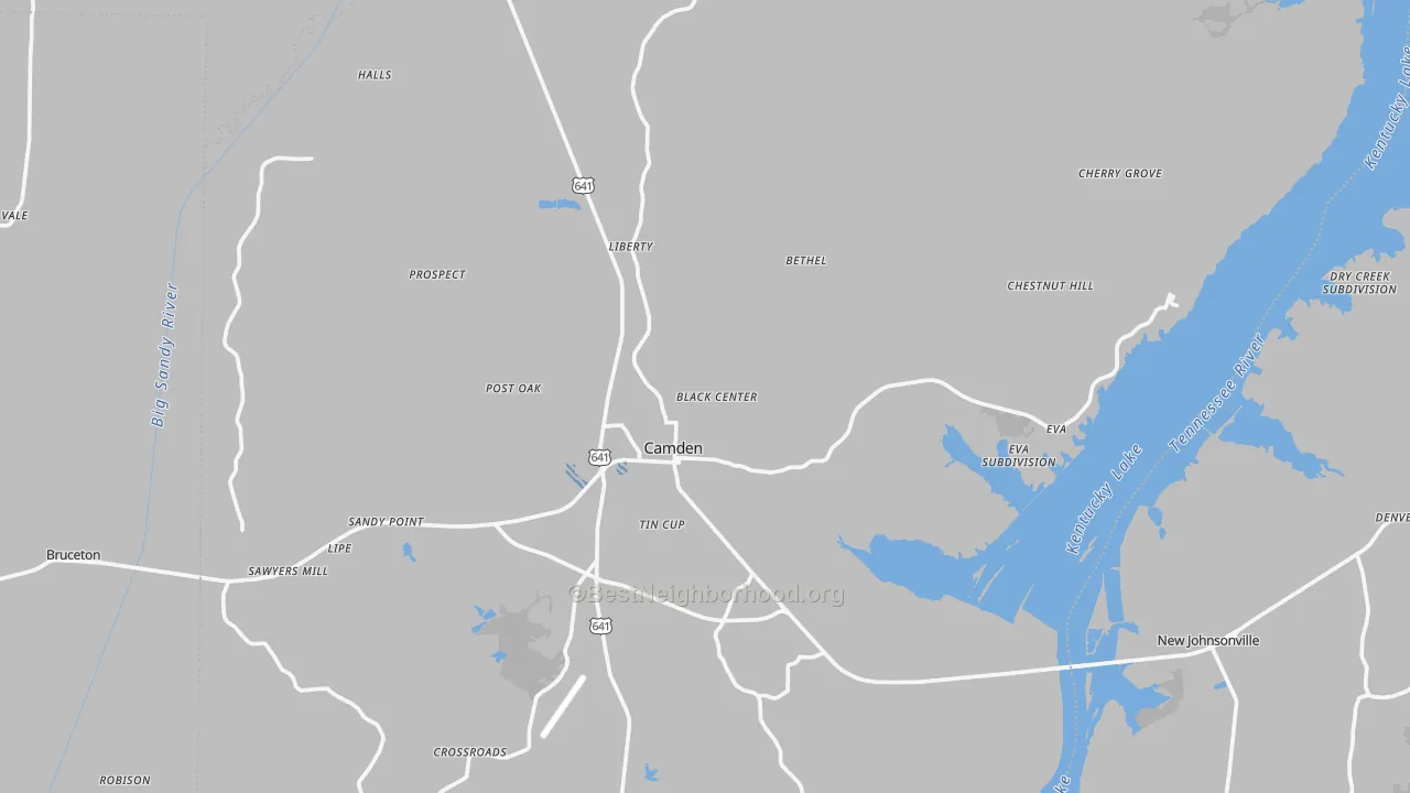 Transit Grade map of Benton County, TN
