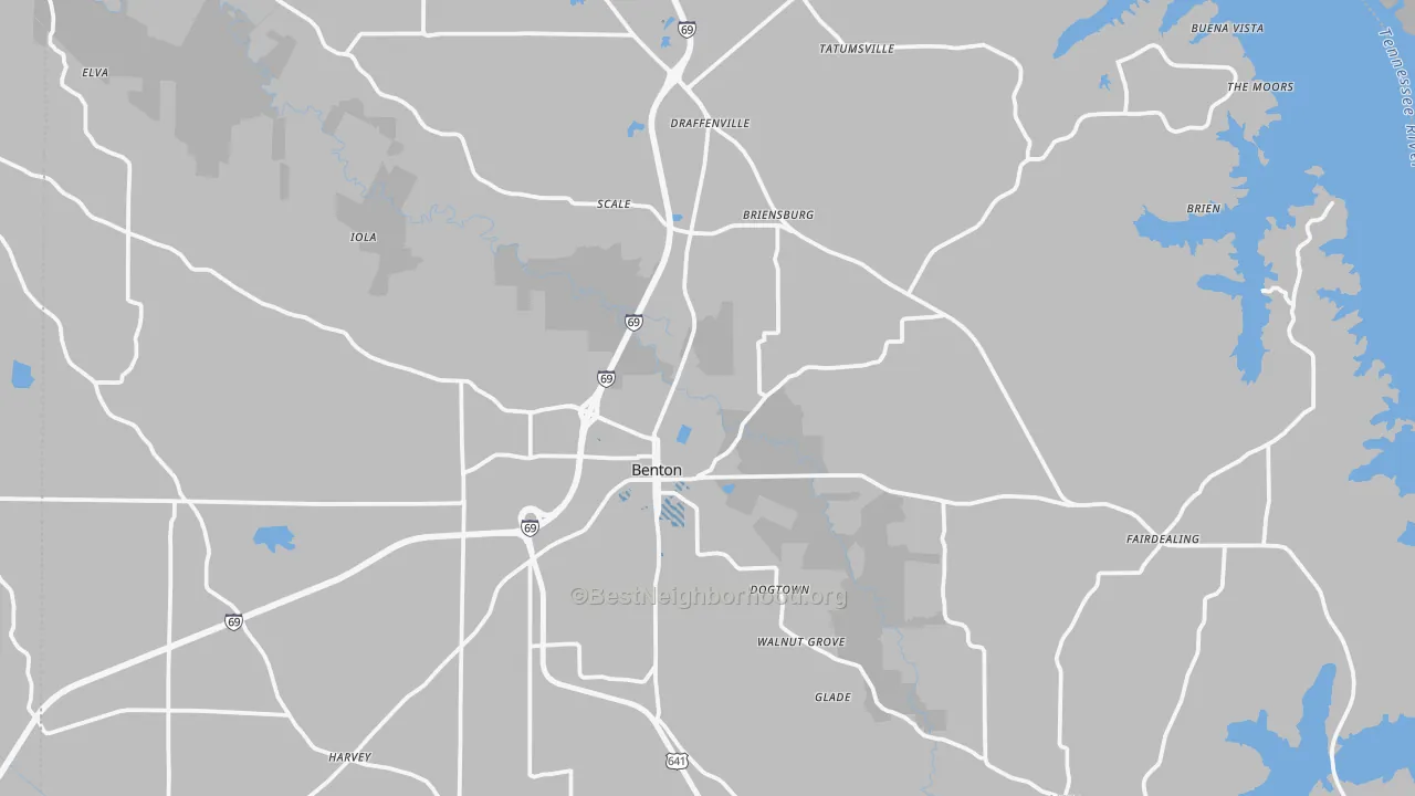 Transit Grade map of Benton, KY