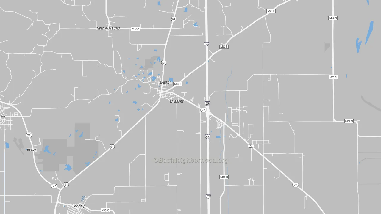 Transit Grade map of Benton, MO