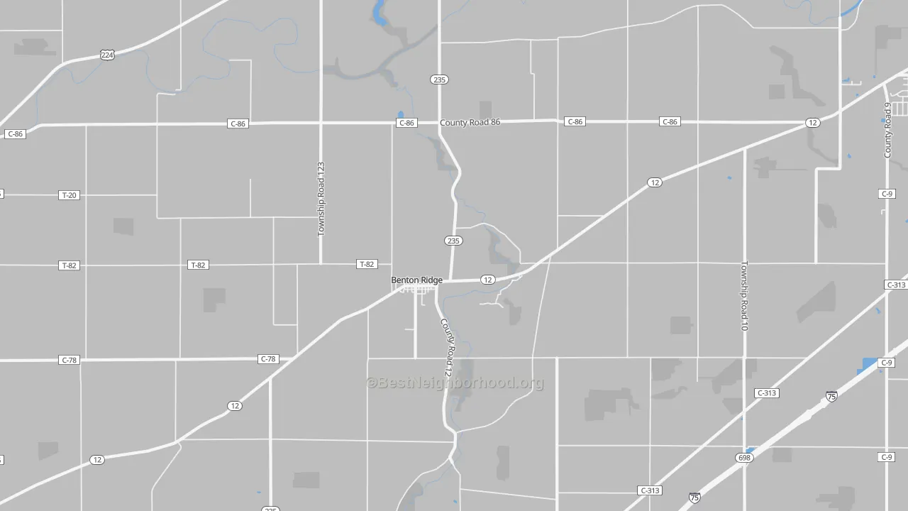 Transit Grade map of Benton Ridge, OH