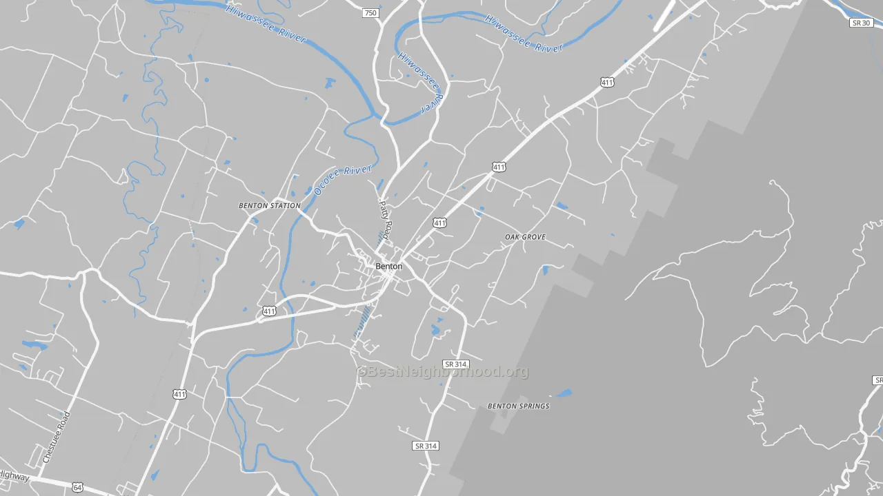 Transit Grade map of Benton, TN