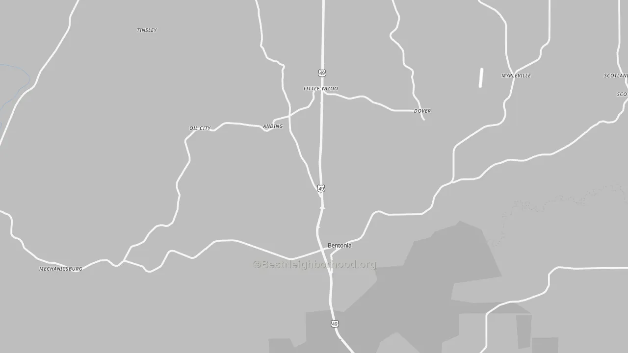 Transit Grade map of Bentonia, MS