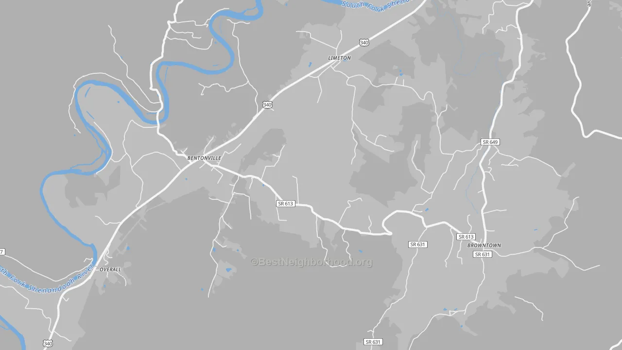 Transit Grade map of Bentonville, VA
