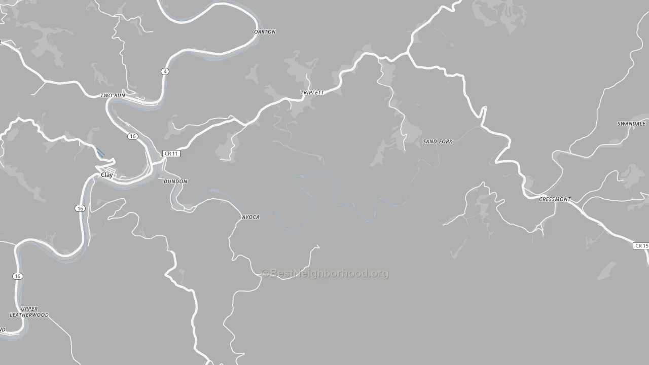 Transit Grade map of Bentree, WV