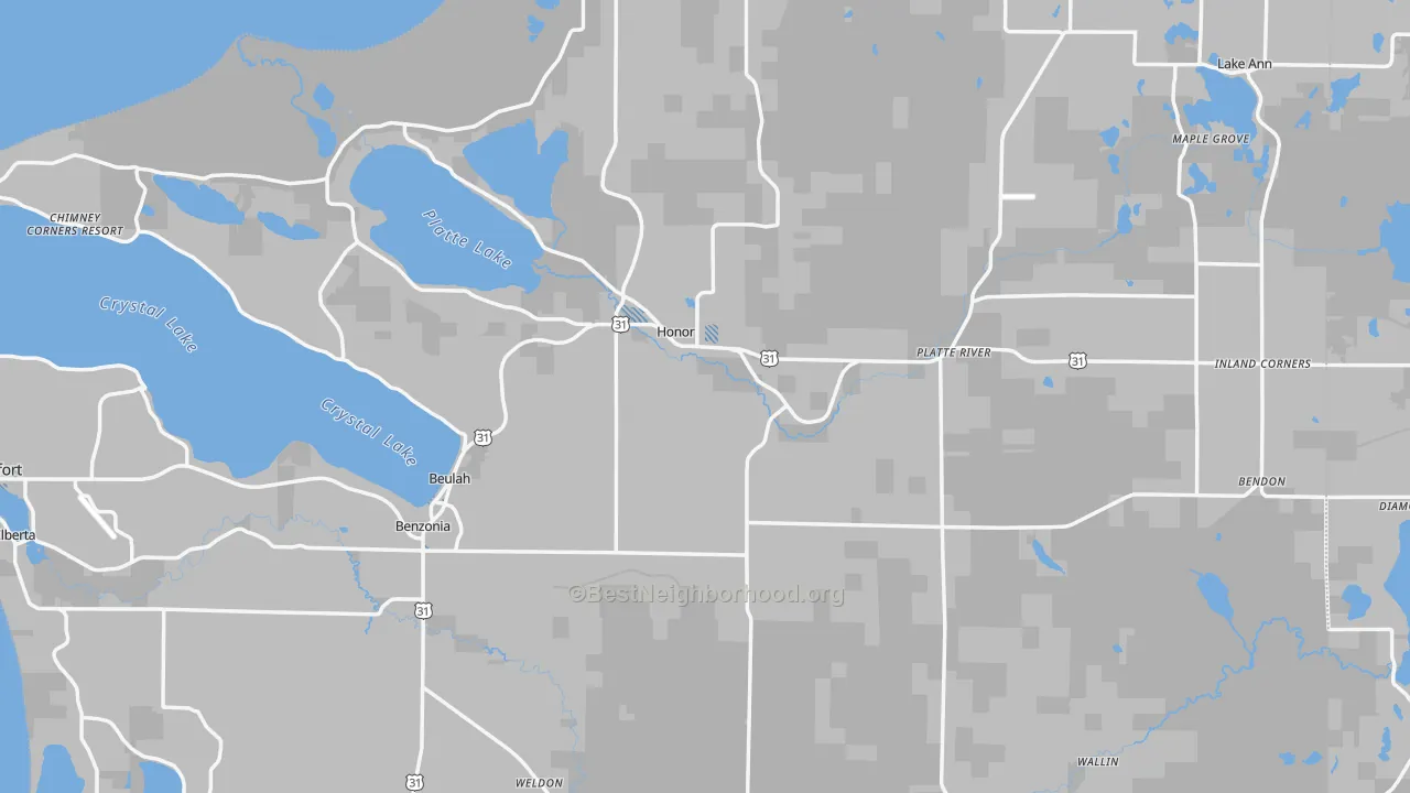 Transit Grade map of Benzie County, MI