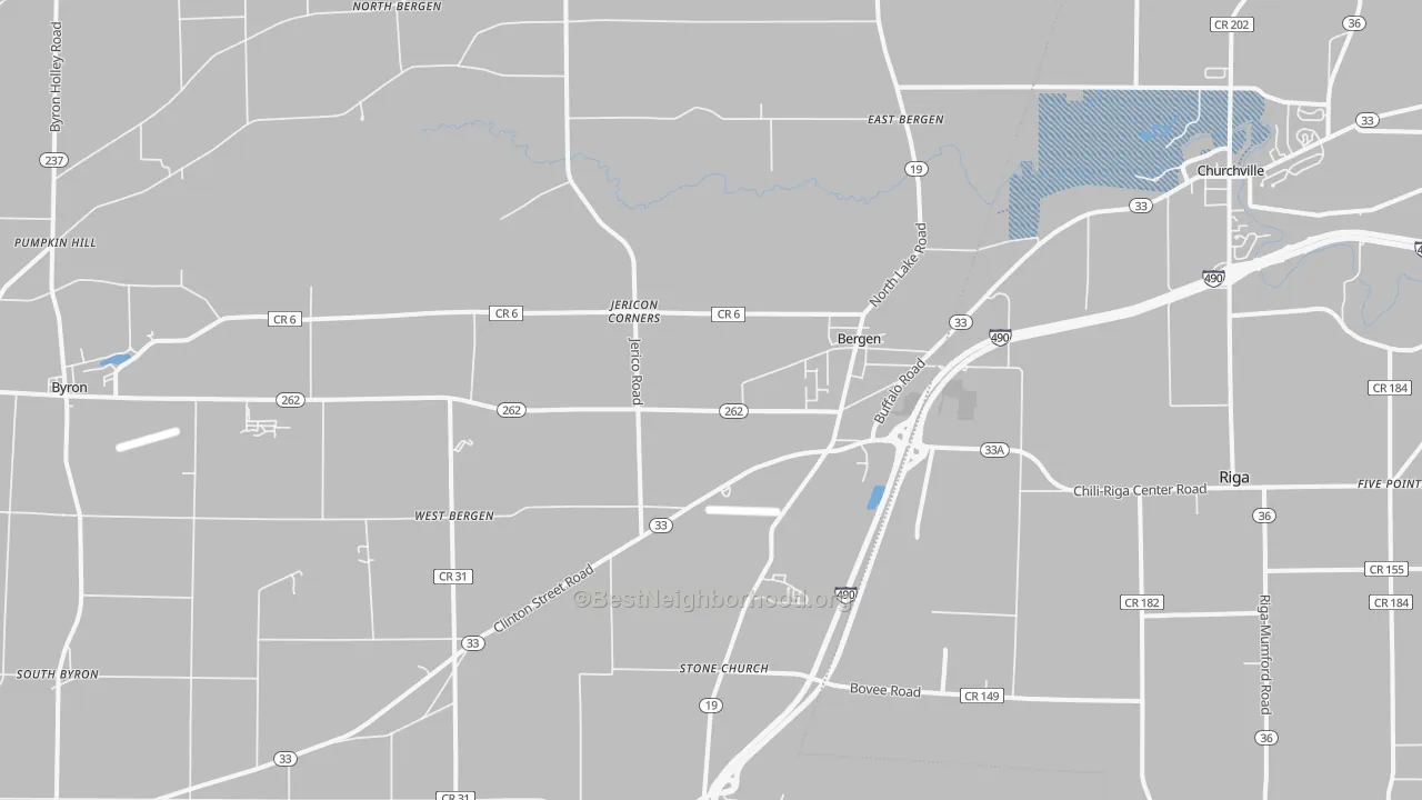 Transit Grade map of Bergen, NY