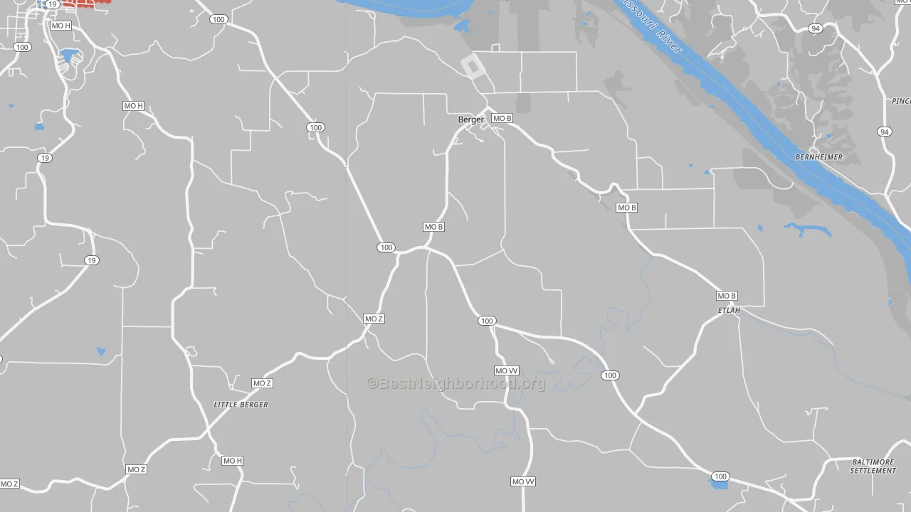 Transit Grade map of Berger, MO