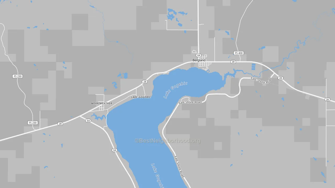 Transit Grade map of Bergland, MI